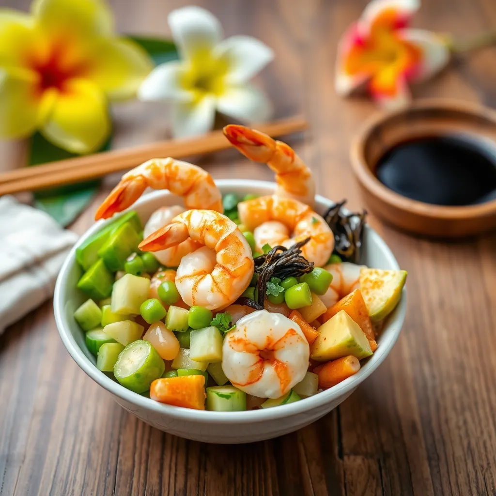 Poke bowl z krewetkami – hawajska sałatka na twój stół