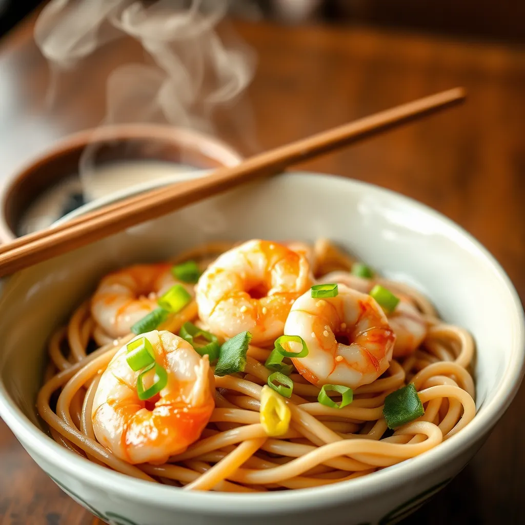 Makaron udon z krewetkami – przepis z dalekiego wschodu