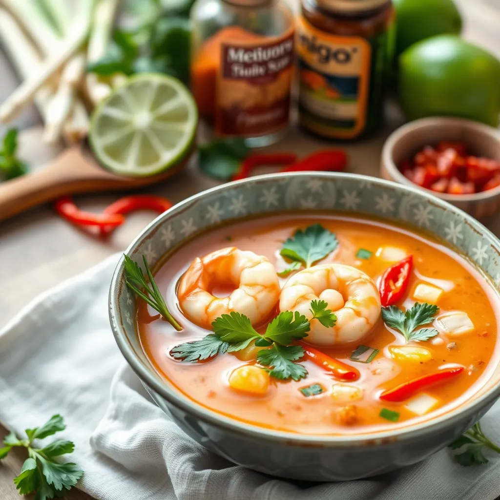 Zupa tajska z krewetkami i mlekiem kokosowym – egzotyczne smaki na twoim stole