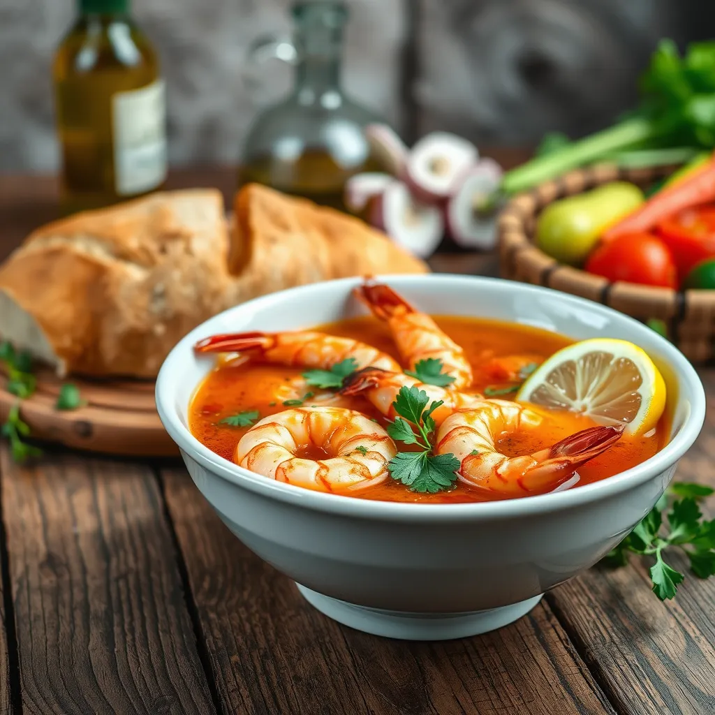 Zupa rybna z krewetkami – klasyczne danie z kuchni śródziemnomorskiej