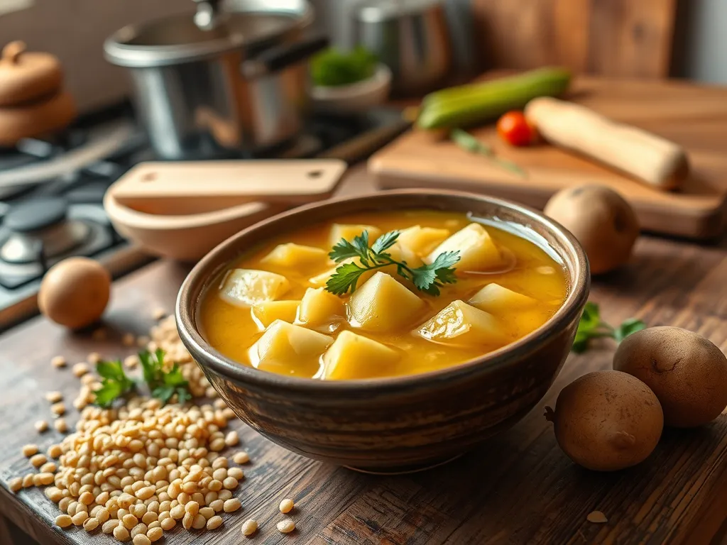 Ile kalorii ma krupnik z kaszą i ziemniakami?