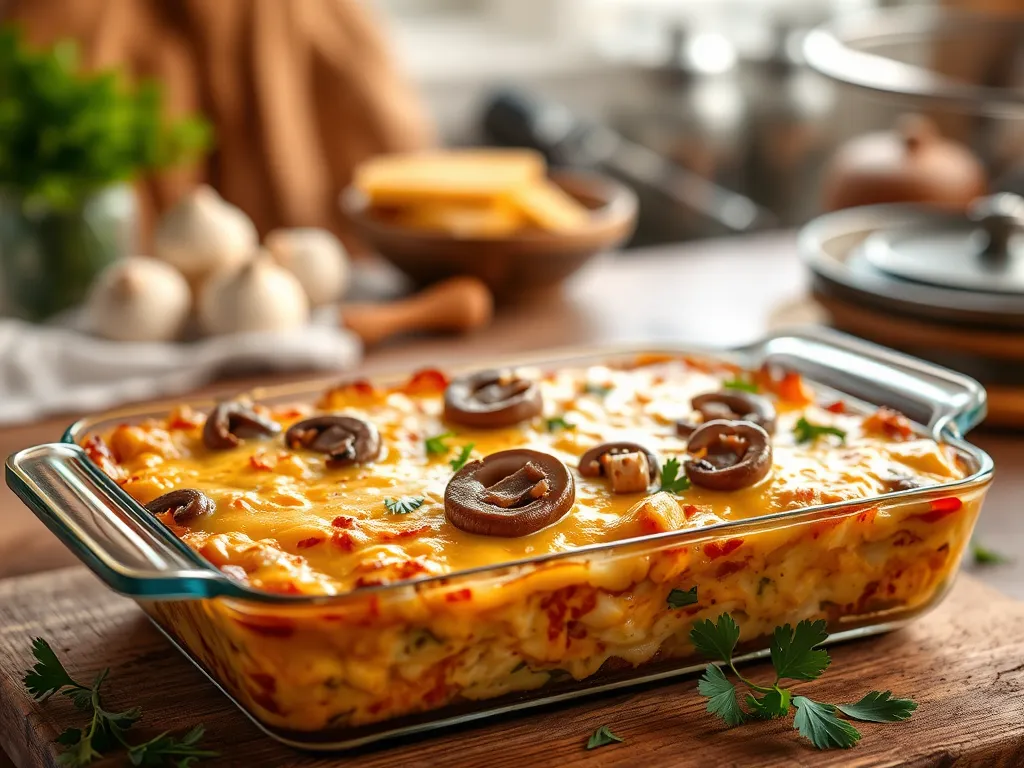 Ile kalorii ma zapiekanka z serem i pieczarkami?